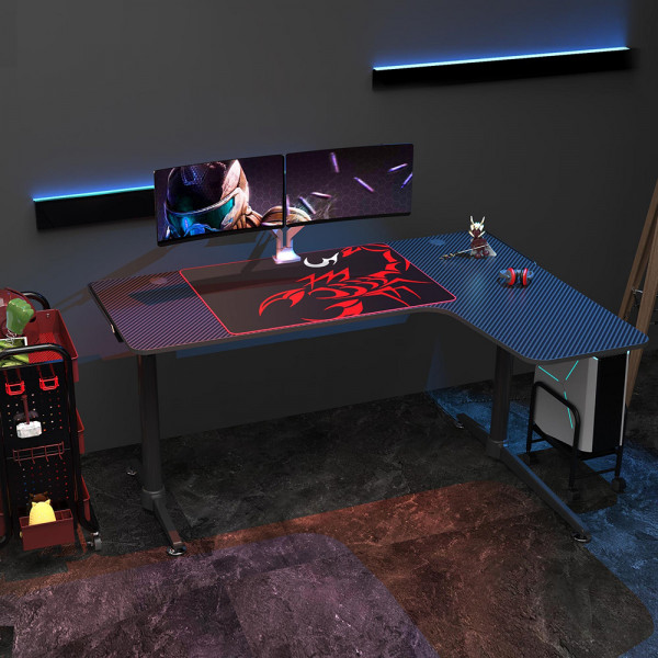 Eureka Ergonomic L60 60" Black L Shaped Gaming Desk, Right  